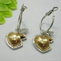 Women Gold Tone Bitten Apple Heart Earrings Jewelry Wholesale from China  2