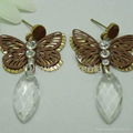 Vintage Style Butterfly Earrings Antique Brass Zodiac Costume Jewelry Supplier  1