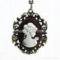 Vintage Style Locket Victorian Cameo