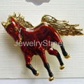 Fashion Gold-Plated Tone Horse Pendent Necklace Equestrian Horse-Lover Presence 