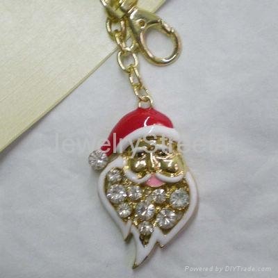 Fashion Promotion Gift Jewelry Santa Claus Keychain Father Christmas Key Ring
