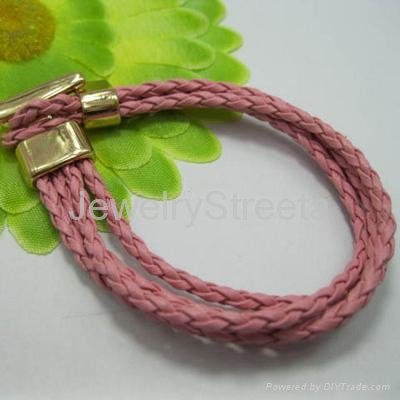 Pretty Girl Leather Bracelet Silver Gold Plated Women Buckle Belt Jewelry China  2