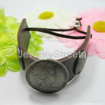Pretty Girl Leather Bracelet Silver Gold Plated Women Buckle Belt Jewelry China  4