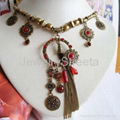 Women's Vintage Costume Jewelry Set Necklace Manufacturer Antique Charm Lampwork