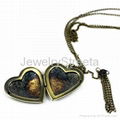 Antique Bronze Heart Pendent Necklace Vintage Style Women Love Hearts Locket HOT 3