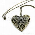 Antique Bronze Heart Pendent Necklace Vintage Style Women Love Hearts Locket HOT 5