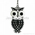 Vintage Style Bronze Night Owl Pendent Necklace Fashion Korean Designer Jewelry 2