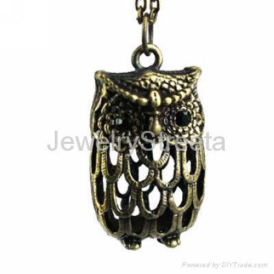 Vintage Style Bronze Night Owl Pendent Necklace Fashion Korean Designer Jewelry 5