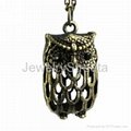 Vintage Style Bronze Night Owl Pendent Necklace Fashion Korean Designer Jewelry 5