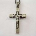 18K Yellow Gold Pltaed Cross Pendent Vintage Religious Crux Jewelry Necklaces US 3
