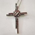 18K Yellow Gold Pltaed Cross Pendent Vintage Religious Crux Jewelry Necklaces US 4