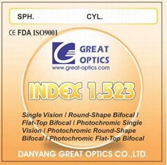 1.523 Mineral Glass Lenses