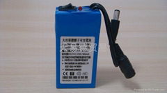 3000mA 12V Rechargeable Lithium Battery For Camera etc.