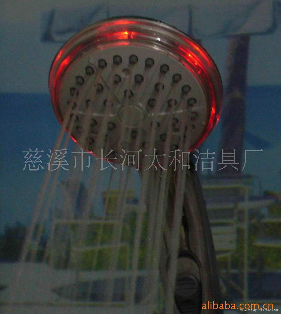 3 colors changing LED Handheld Showerhead with on/off switch (TH-1618) 2