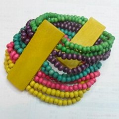 Wood bead bracelets