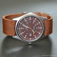 Brown Nylon Watch Sport Watch With Velcro Strap  