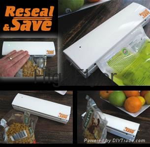 Reseal and Save Bag Sealer Food Saver As Seen On TV Portable Vacuum Sealer 2