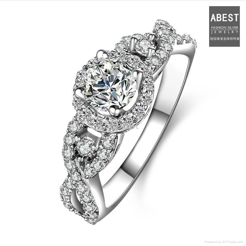 wholesale Fashion 925 Silver Lady Engagement Ring 5