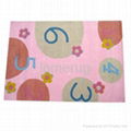 pink numbers design kids acrylic rug  2