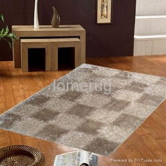 Modern design boxes shaggy rug