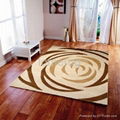 Beige and Brown Abstract Rose rug