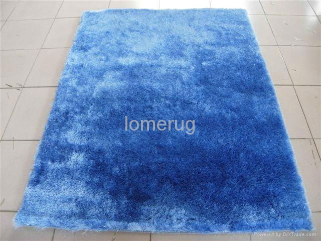 Plain soft silk shagg rug