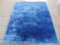 Plain soft silk shagg rug