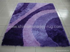 Wave colorul polyester shaggy carpet from China