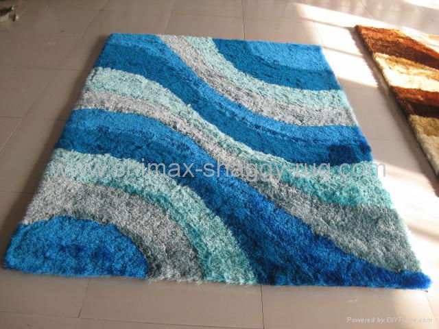 Wave colorul polyester shaggy carpet from China 3