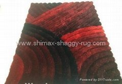 3D Colors Combination Belt Polyester Silk Shaggy Rug