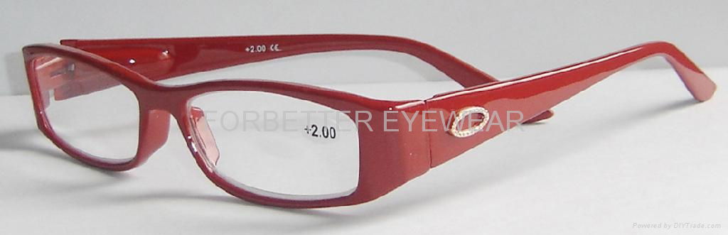 Plastic reading glasses with metal designs 3