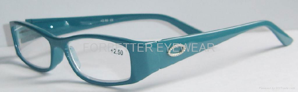 Plastic reading glasses with metal designs 4