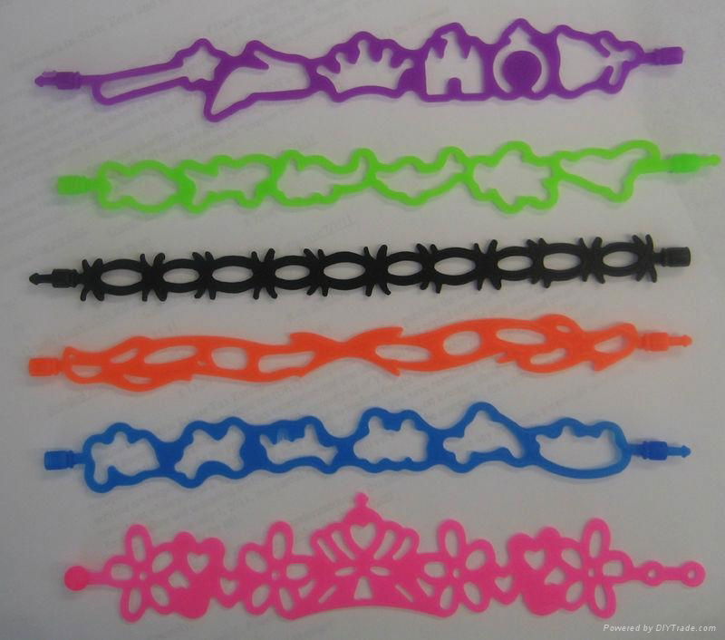 Hollow Silicone Wristband Tattoo Bracelets  5