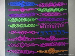 Silicone tattoo bracelets hollow wristbands 