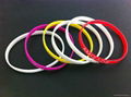Wholesale 5mm wide  Silicone Bracelet Wrist Bands with print logo for girls 1