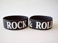 Debossed with ink filled logo 1 inch wide Silicon  Bracelets Wristbands 3