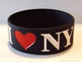 Debossed with ink filled logo 1 inch wide Silicon  Bracelets Wristbands 4