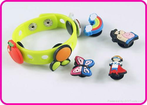 Personalized Charms Silicone Bracelets Wristbands for children 5