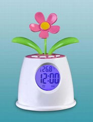 talking clock with solar flower