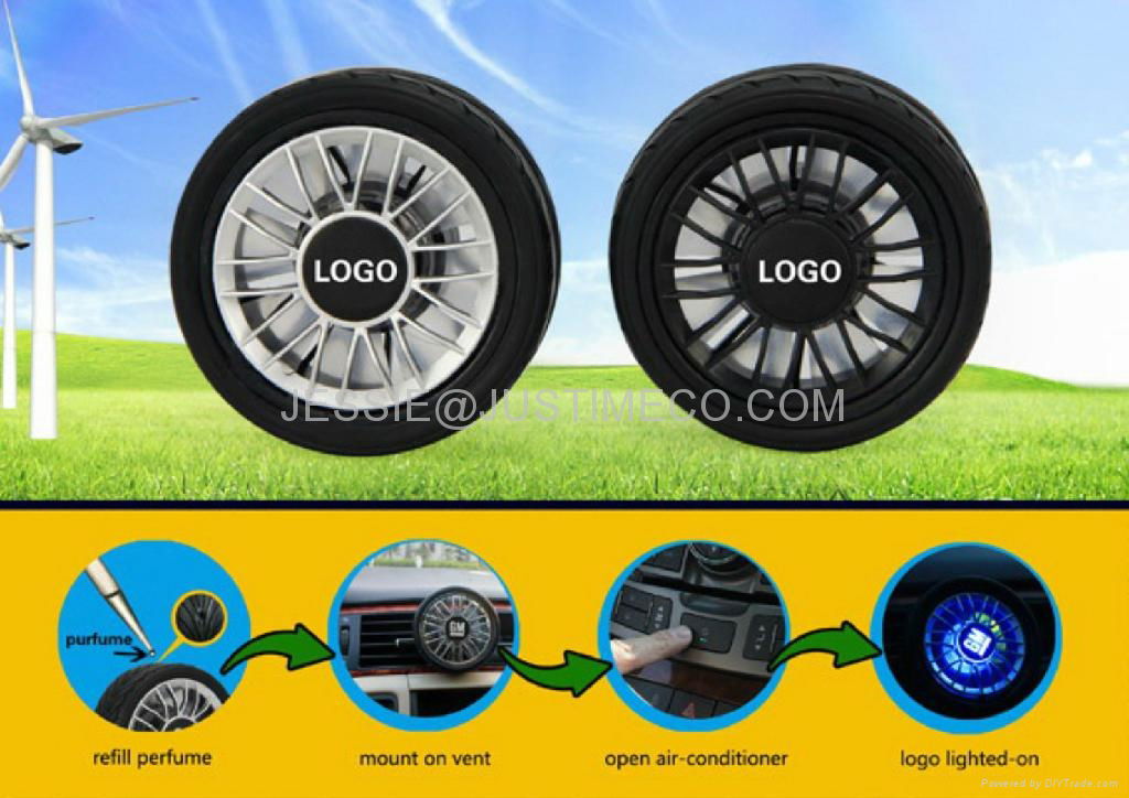 CAR TYRE SHPE AIR-REFRESHER WITH LED LOGO 2