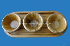 Wooden Adorning Dip bowl Set