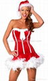 Velvet Xmas Cosplay Santa Costume Belt Dress 3