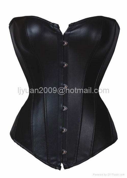 Sexy pvc Leather Corset & Bustier mini skirt