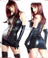 Sexy leather Busiter &Corset leather dress 2