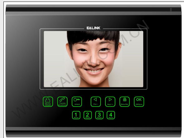 7 inch color TFT screen with touch button.Villa video door phone