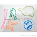 Baseball shaped silicone rubber bands
