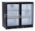 Double Door Black Back Bar Display Chiller