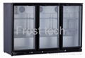 Hinged Triple Door Black Back Bar Display Chiller 1