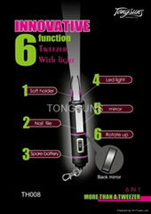 6 functions tweezer with light