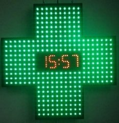 LED Cross Signboard 80*80 with time